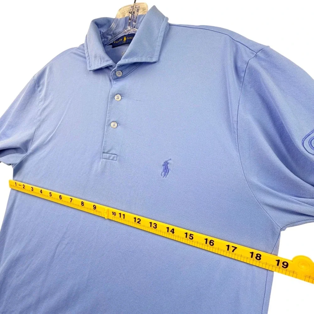Ralph Lauren Pro Fit Polo Shirt Men Small Blue Golf Wicking Cotton Holdings Logo